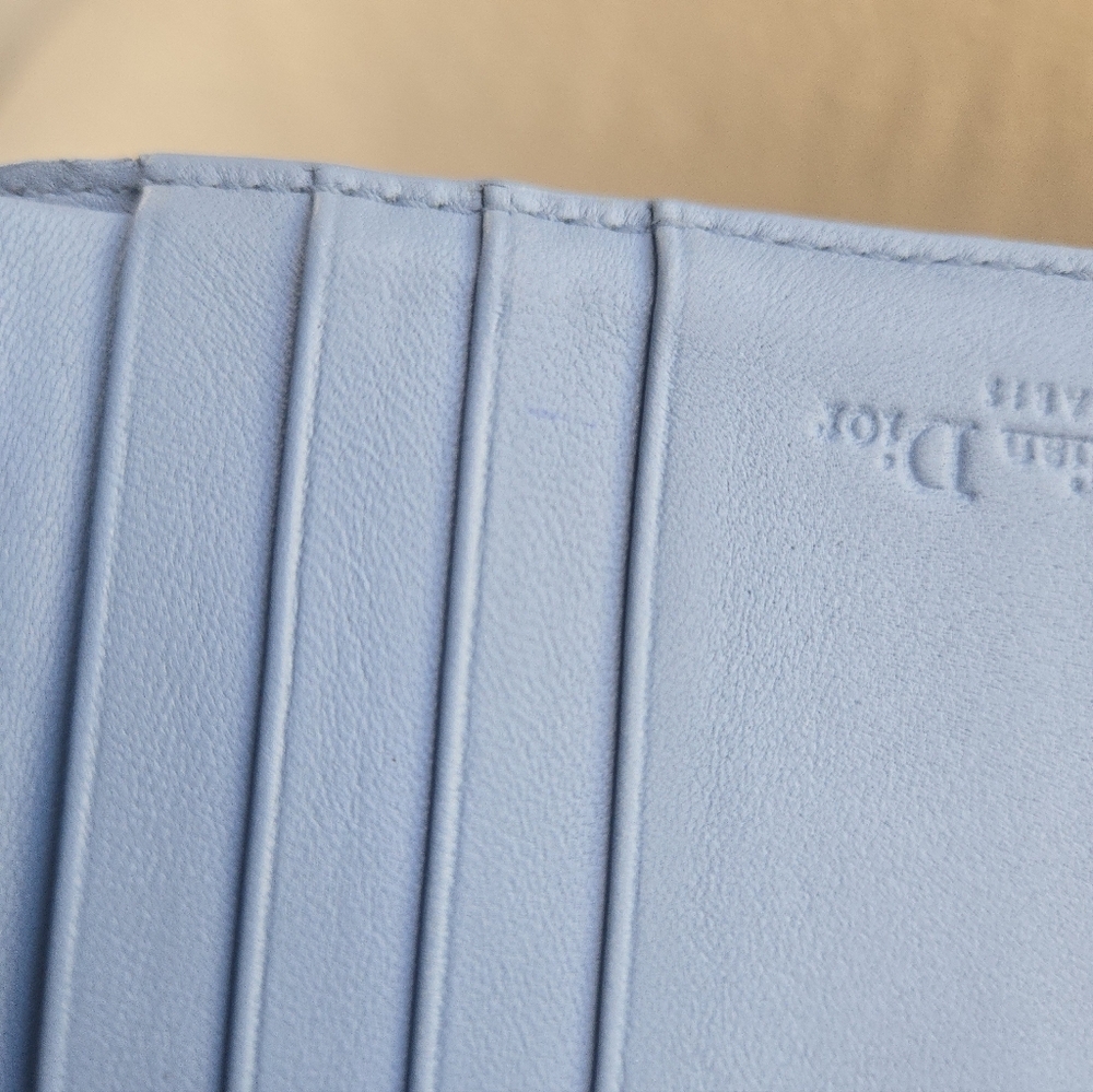 Christian Dior Cannage Lady Dior Eden Leather Wallet Blue - Picture 10 of 16
